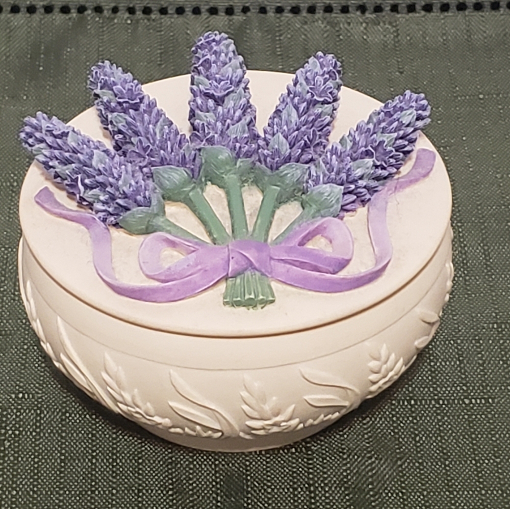 Vintage Lavender Trinket Box Enesco